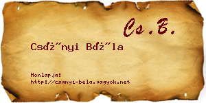 Csányi Béla névjegykártya